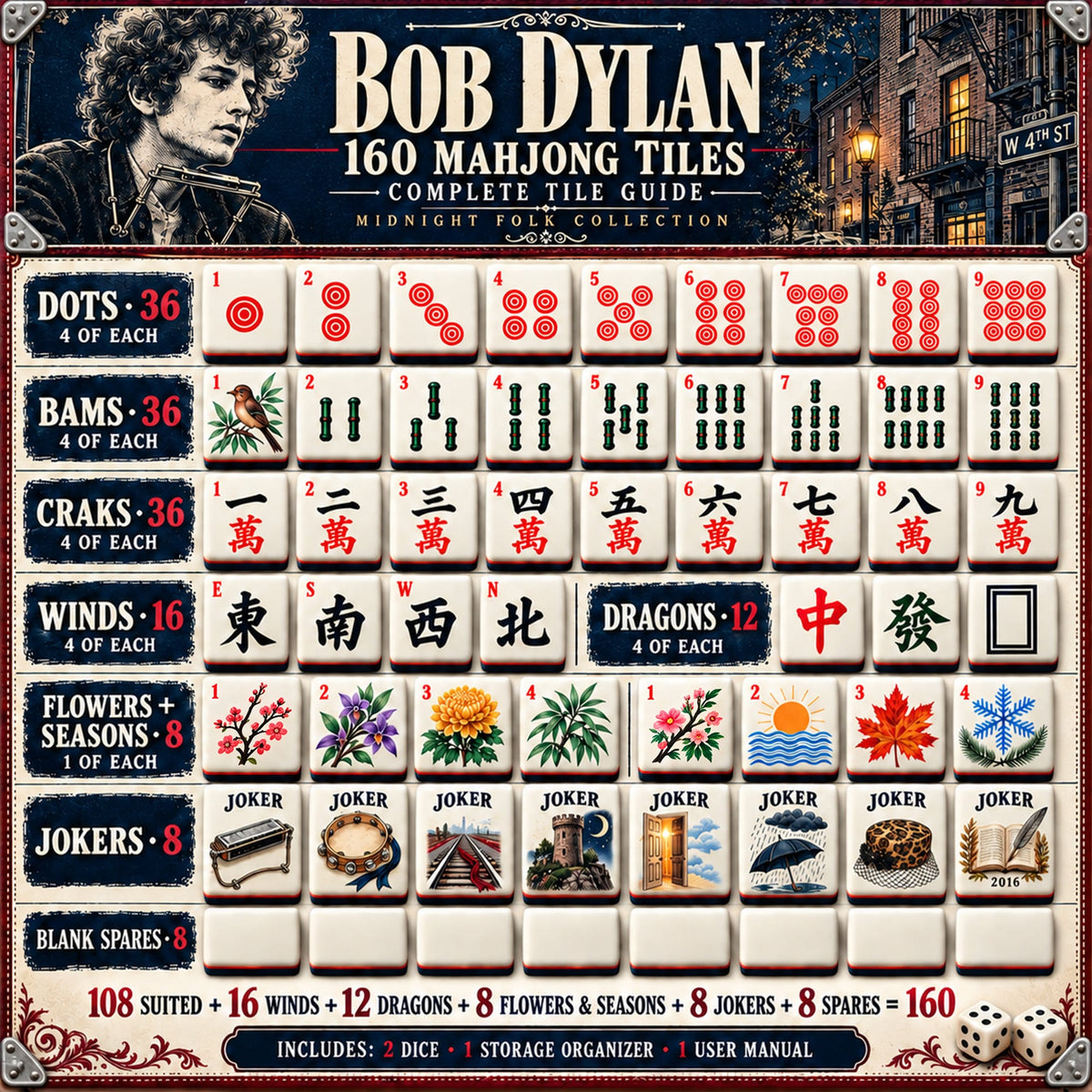 Premium BDL Mahjong Tiles Set PVNA