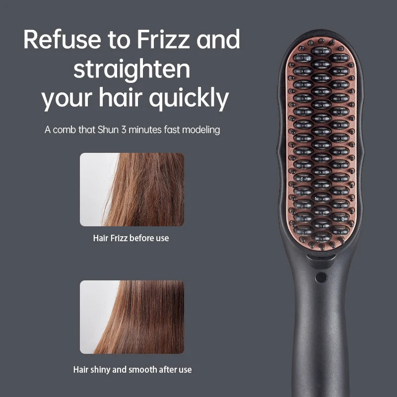 Professional Small and Portable Hair Brush Ionic Blower Comb Hot Air Brush Blow Dryer Hair Straightener Electric Plastic CE 109