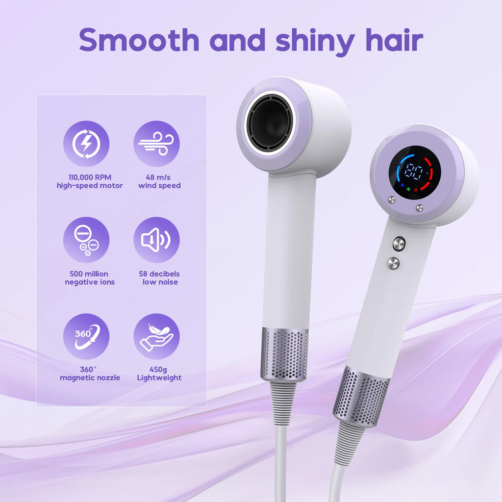G5-4High-Concentration Negative Ion Hair Dryer,110,000 RPM HighSpeed Dryer with Constant Temperature Protection Gentle on Hair