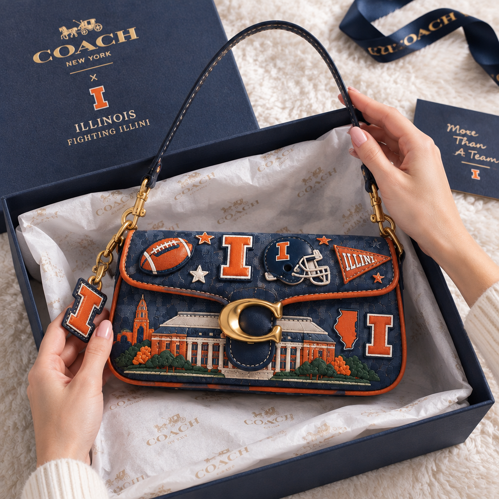 Illinois Fighting Illini Coach Shoulder Cross With Charm