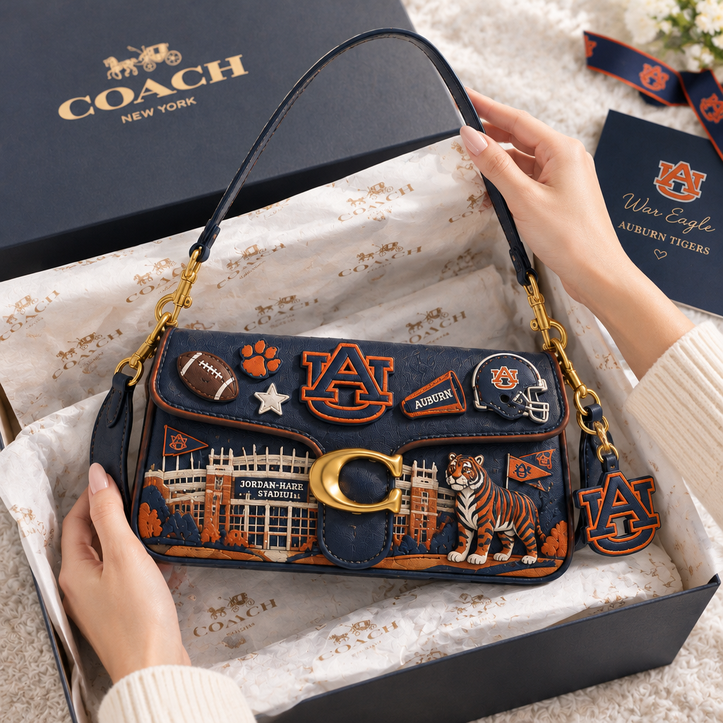 Auburn Tigers Coach Shoulder Cross With Charm