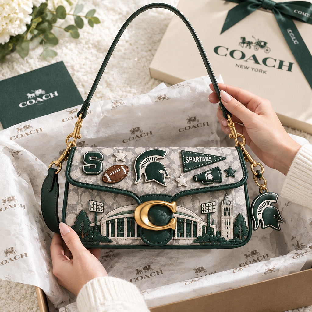 Michigan State Spartans Coach Shoulder Cross With Charm